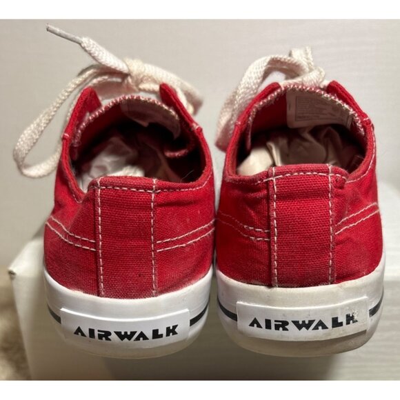 Airwalk Red Canvas Low Top Sneakers Womens Size 6 USA Casual Comfortable Shoes - Picture 5 of 14